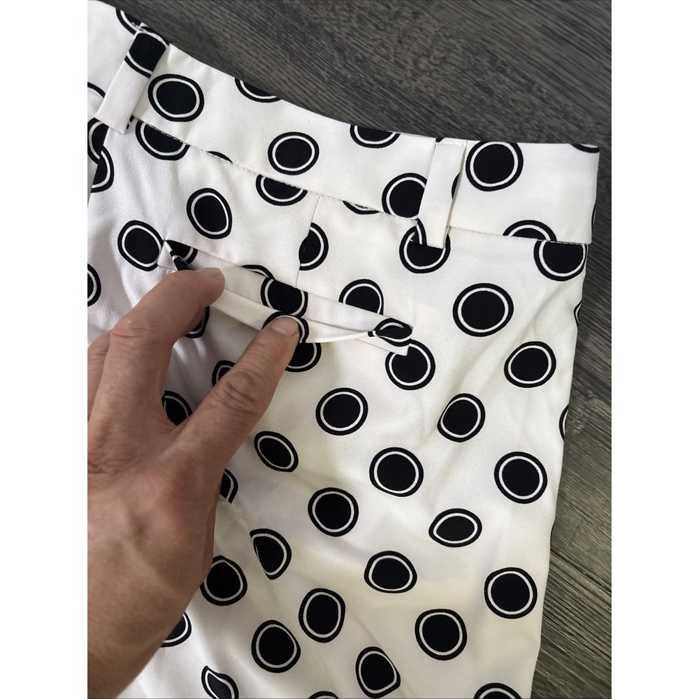 NWT NY&Co 7th Avenue Polka Dot Wide Leg Palazzo Pants Size 12 White Black - Picture 11 of 14